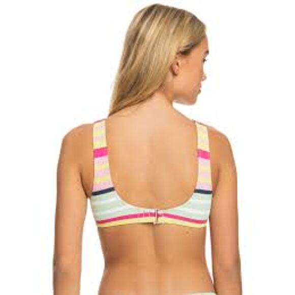 ROXY Soul Bikini Seacrest Stripe 2 Piece Set Large L Bralette Top Hipster Bottom - Picture 9 of 10